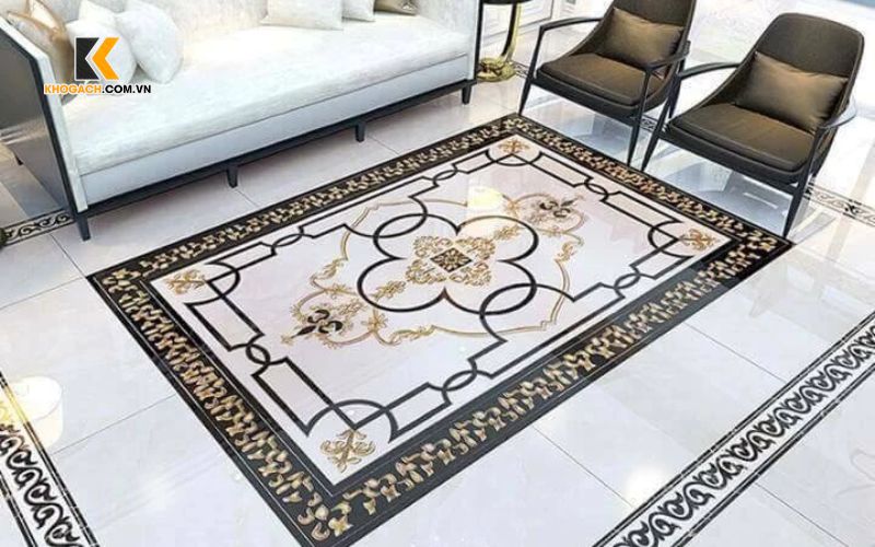 Gợi ý các mẫu gạch thảm trang trí phòng khách phổ biến hiện nay