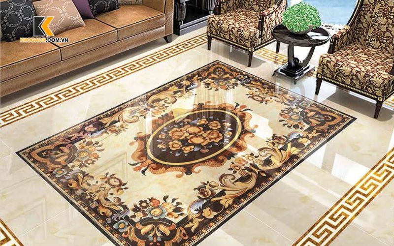 Lưu ý khi lựa chọn và thi công gạch thảm phòng khách