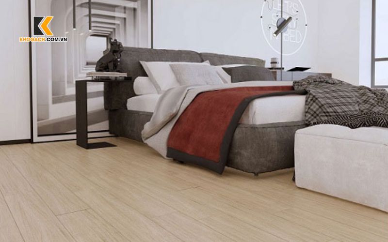 Lưu ý khi thi công gạch giả gỗ lát phòng ngủ