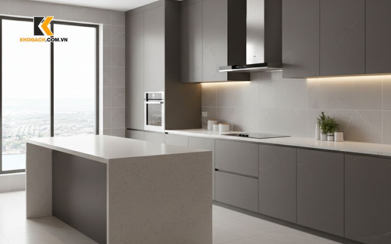 Gạch 40x80 ốp tường nhà bếp
