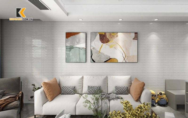 Cách chọn gạch thẻ trang trí phòng khách phù hợp