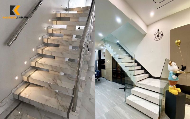 Gạch trang trí cầu thang vân đá tự nhiên